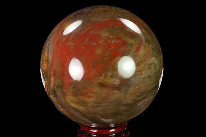 Colorful Petrified Wood Sphere - Madagascar #135652